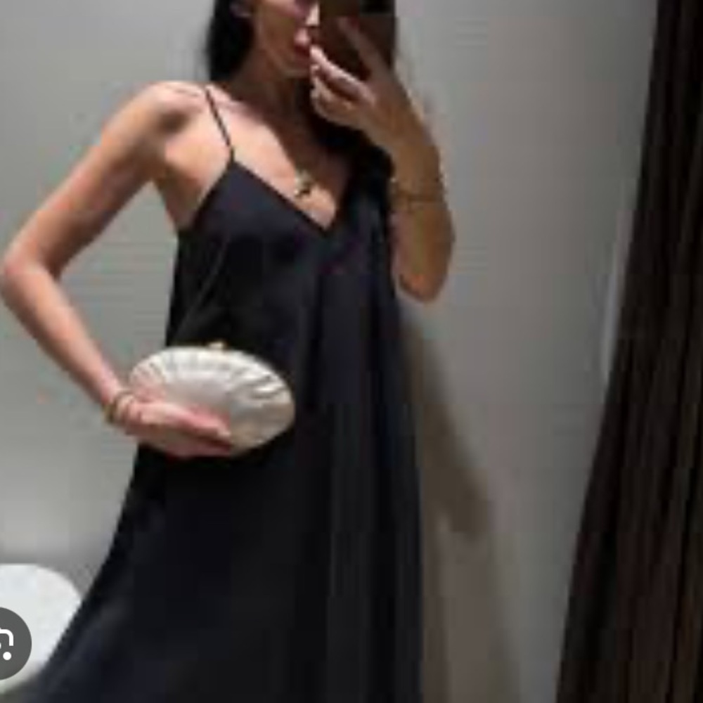 Zara Black Spaghetti Strap Midi Dress